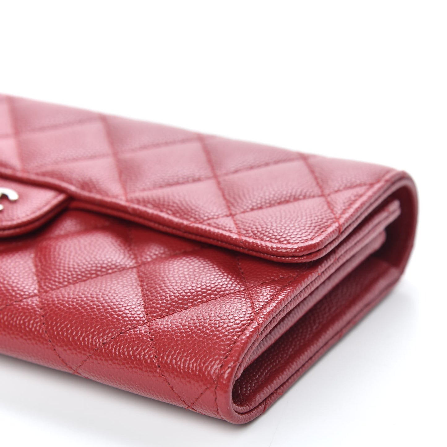 Caviar Quilted Large Flap Wallet Red