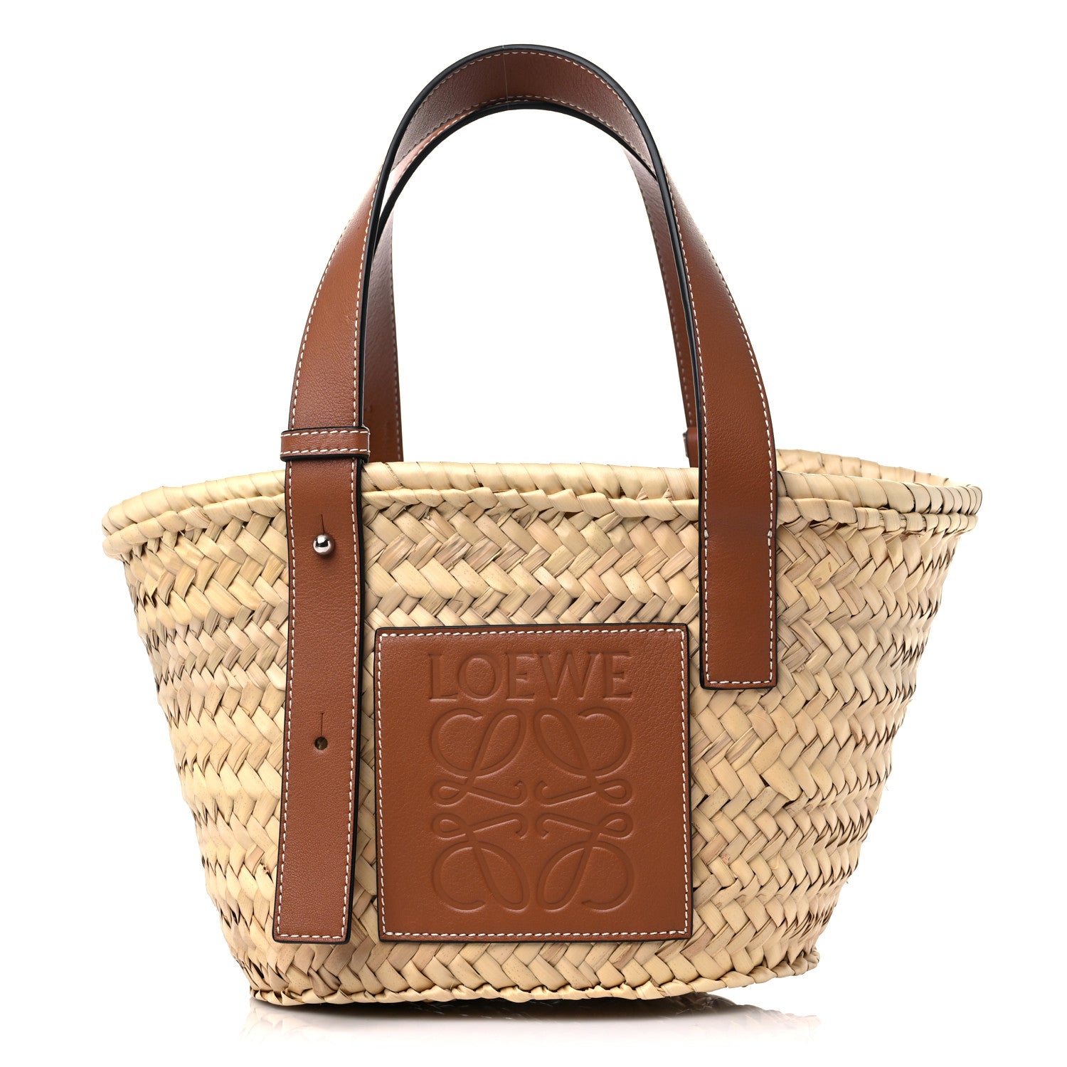 Loewe Raffia Small Basket Tote Bag Natural Tan 1 of 10