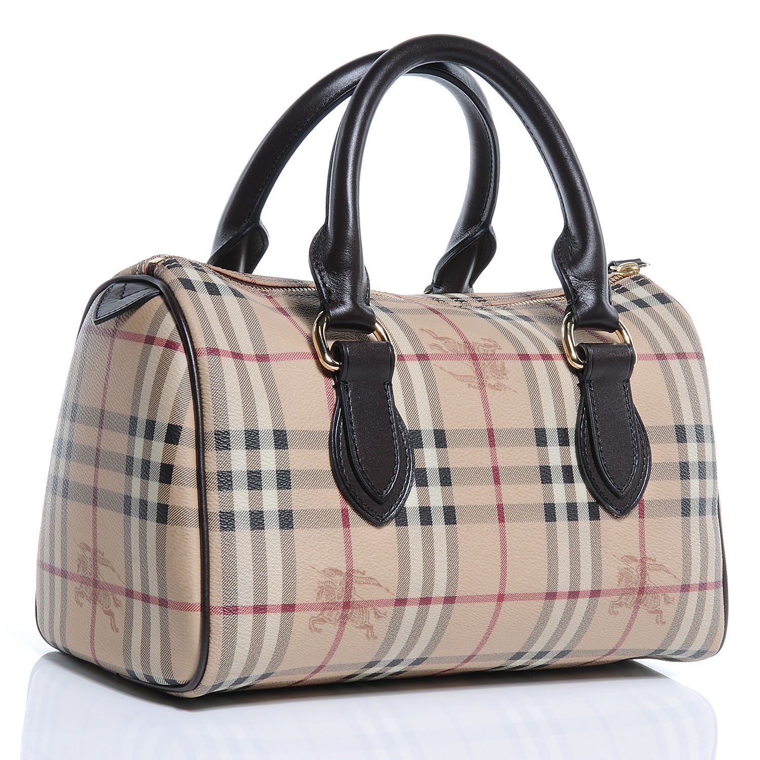 Burberry Haymarket Check Small Chester Bowling Bag Chocolate 3 of 7