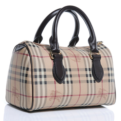 Burberry Haymarket Check Small Chester Bowling Bag Chocolate 3 of 7
