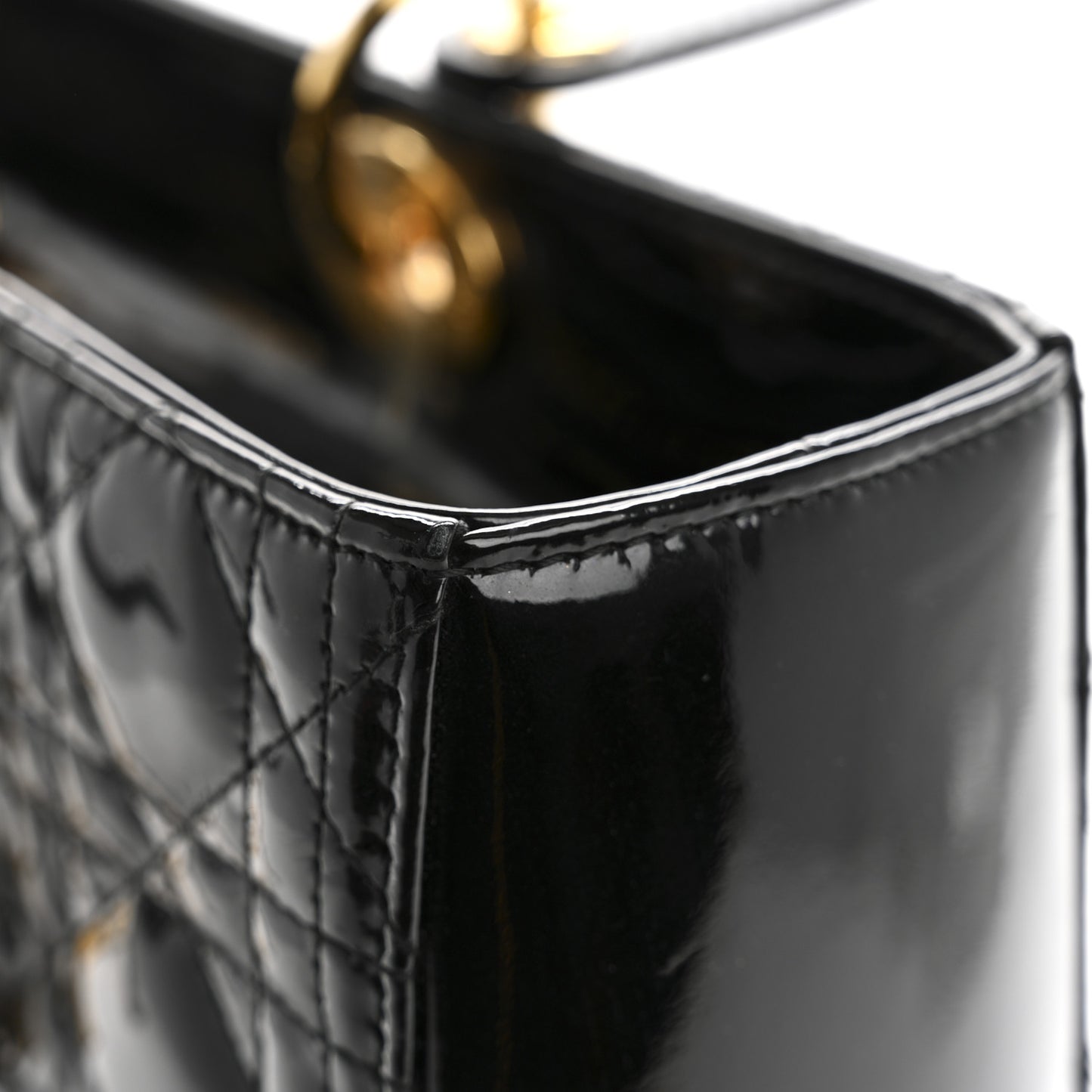 Patent Cannage Large Lady Dior Black
