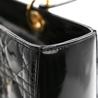 Christian Dior Patent Cannage Large Lady Dior Black 14 of 15