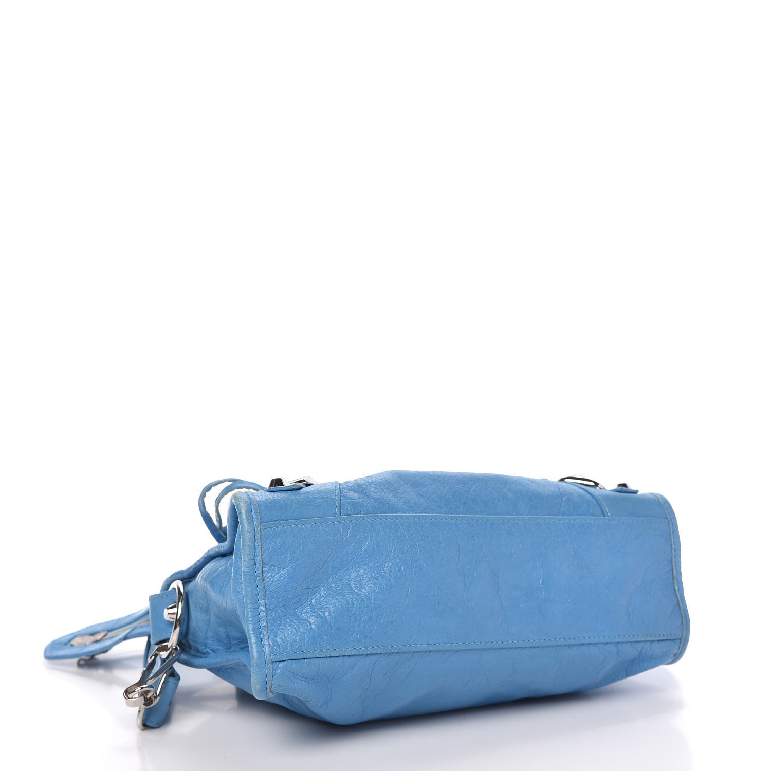 Balenciaga Agneau Classic Silver Hardware Mini City Bleu Azur Clair 4 of 10