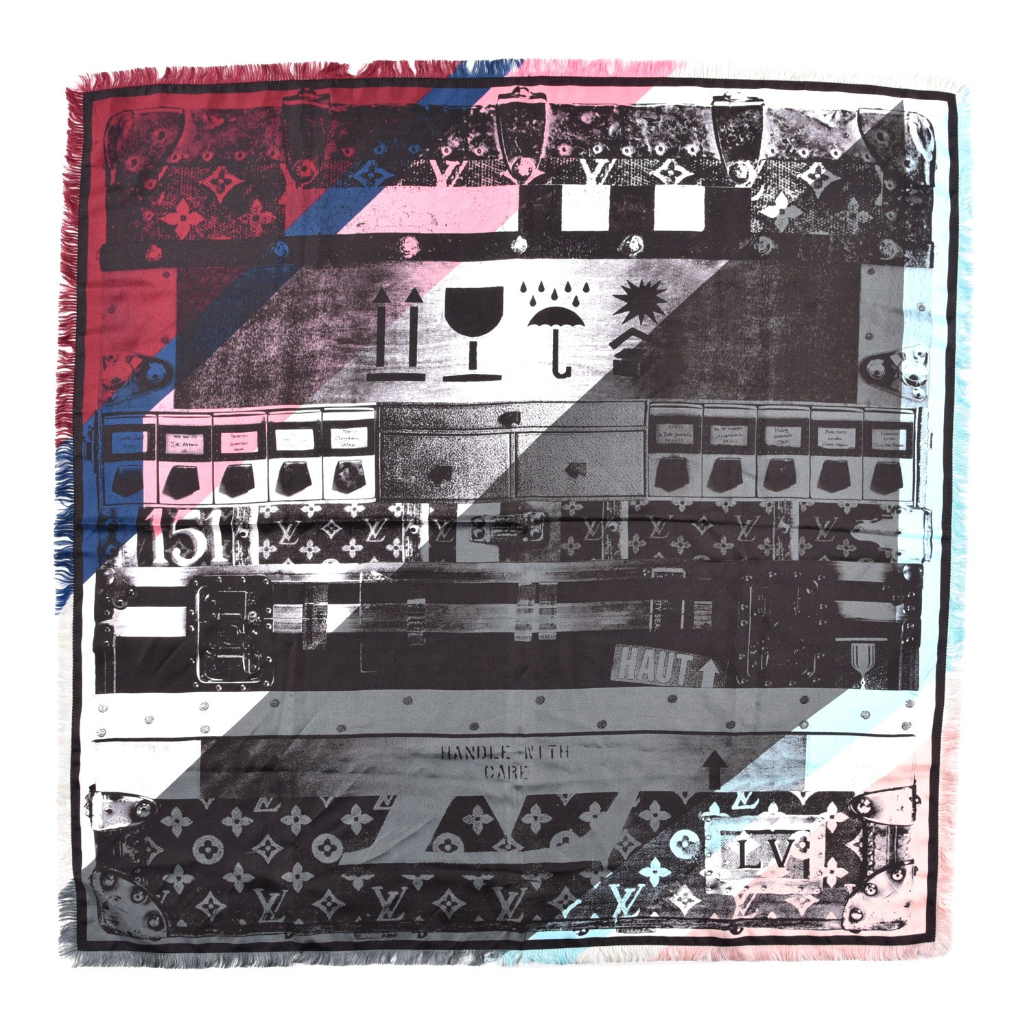 Louis Vuitton Silk Wool Graphic Scarf Black 1 of 3