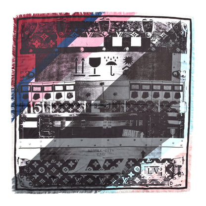 Louis Vuitton Silk Wool Graphic Scarf Black 1 of 3