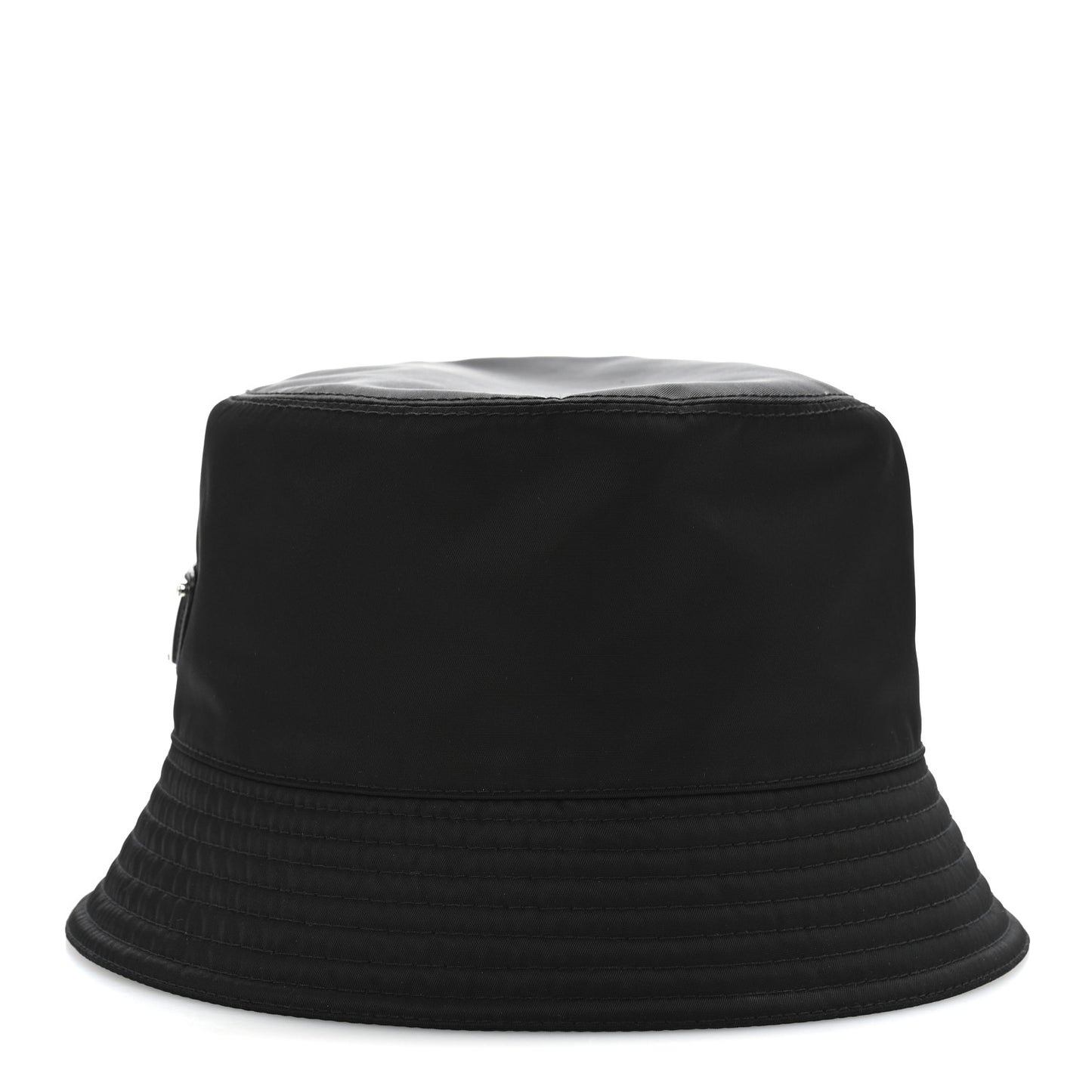 Re-Nylon Metal Triangle Logo Womens Bucket Hat L Black