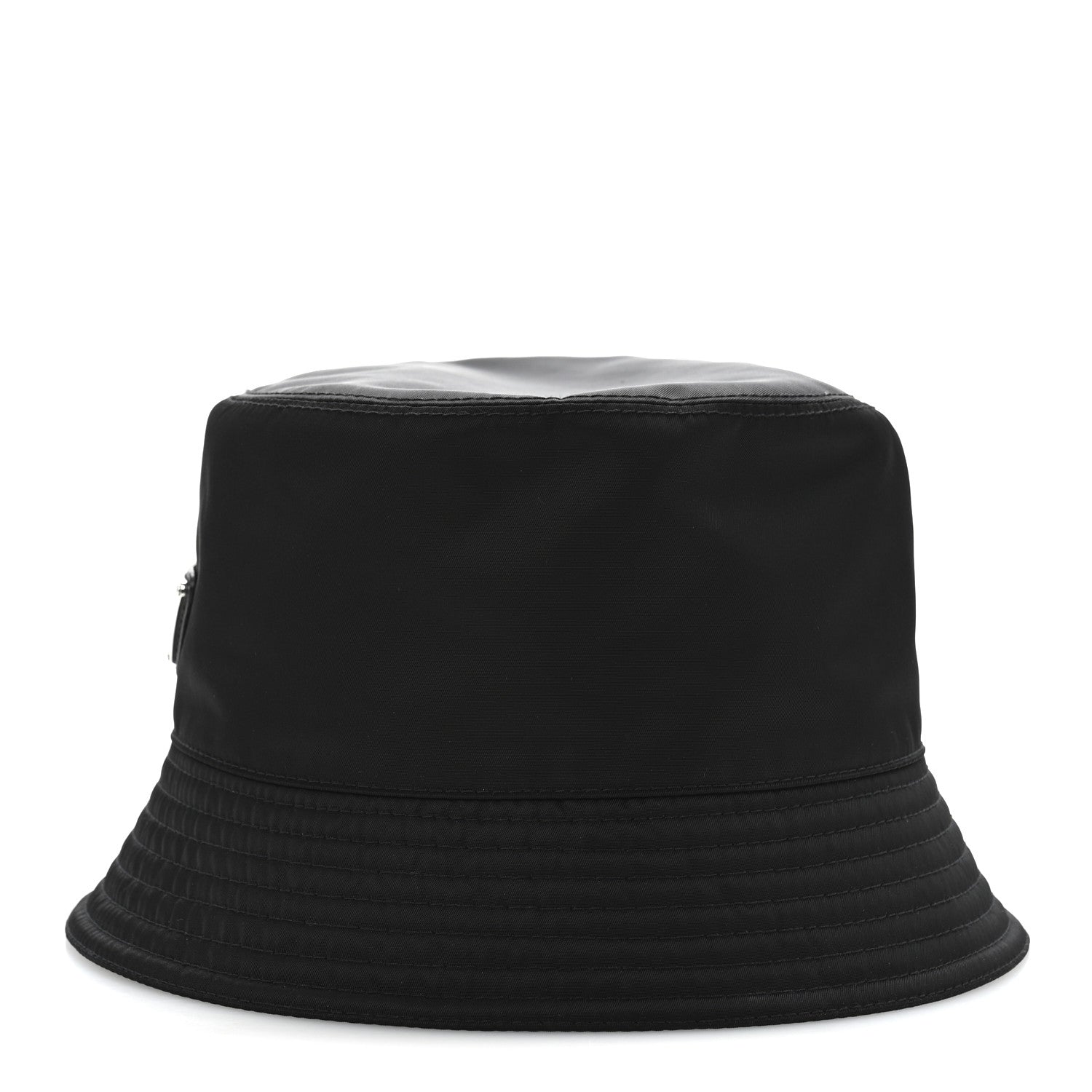 Prada Re-Nylon Metal Triangle Logo Womens Bucket Hat L Black 3 of 9