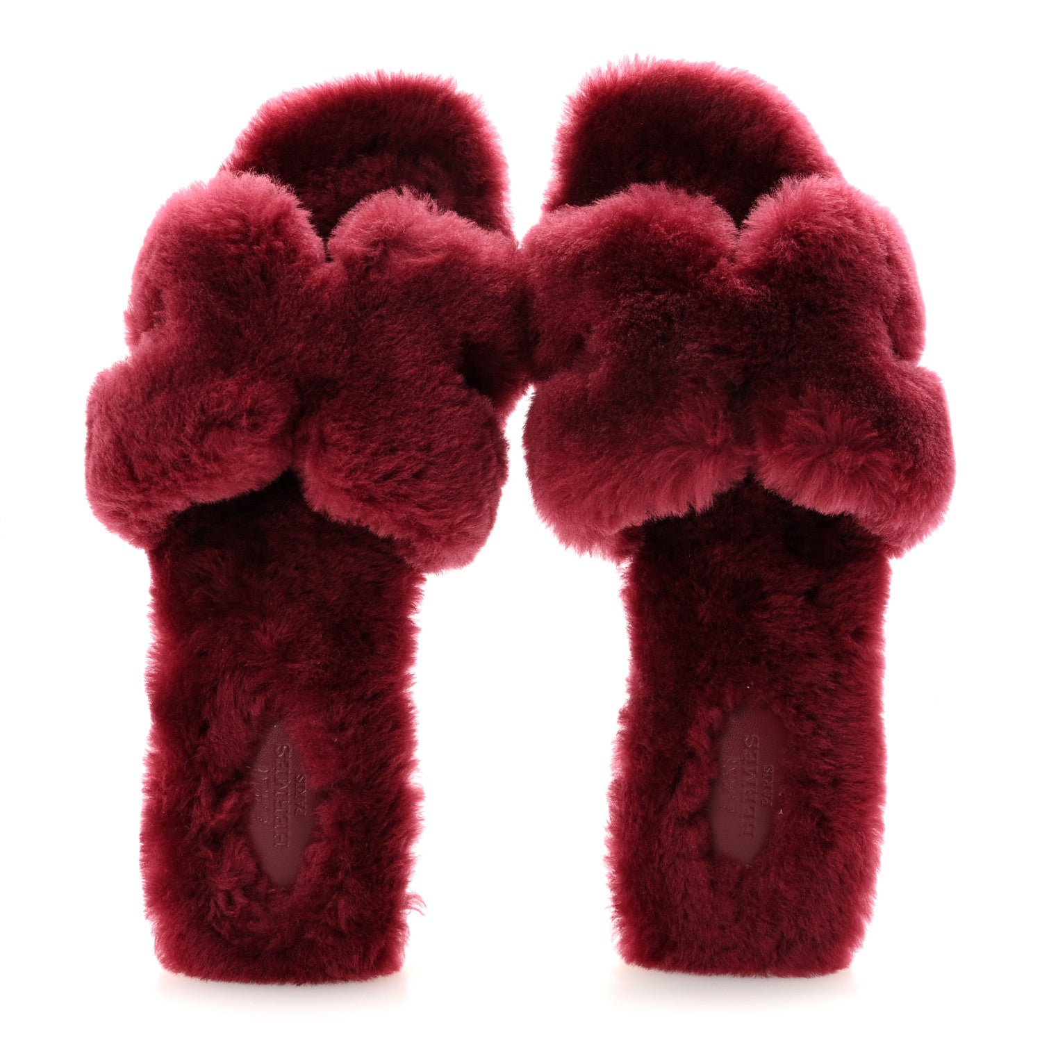 Hermes Woolskin Oran Sandals 40 Rouge H 2 of 9