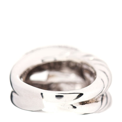 David Yurman Sterling Silver Diamond Large Infinity Ring 54 7 4 of 5