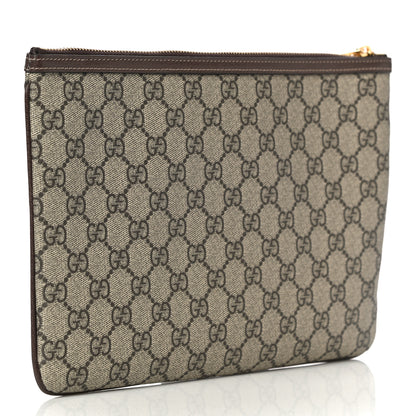 Gucci GG Supreme Monogram Large Ophidia Pouch Clutch Brown 3 of 12