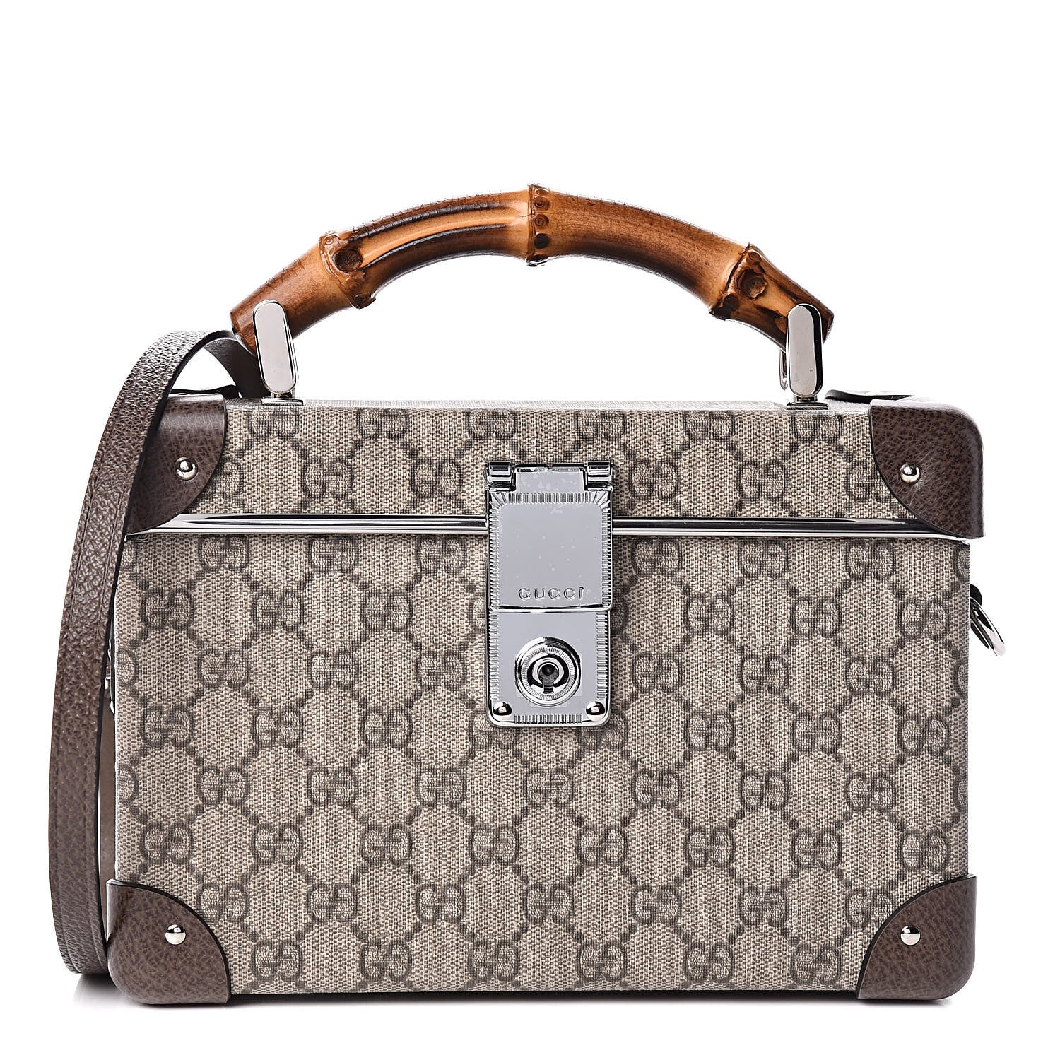 Gucci GG Supreme Monogram Globe-Trotter Beauty Case Brown 1 of 10