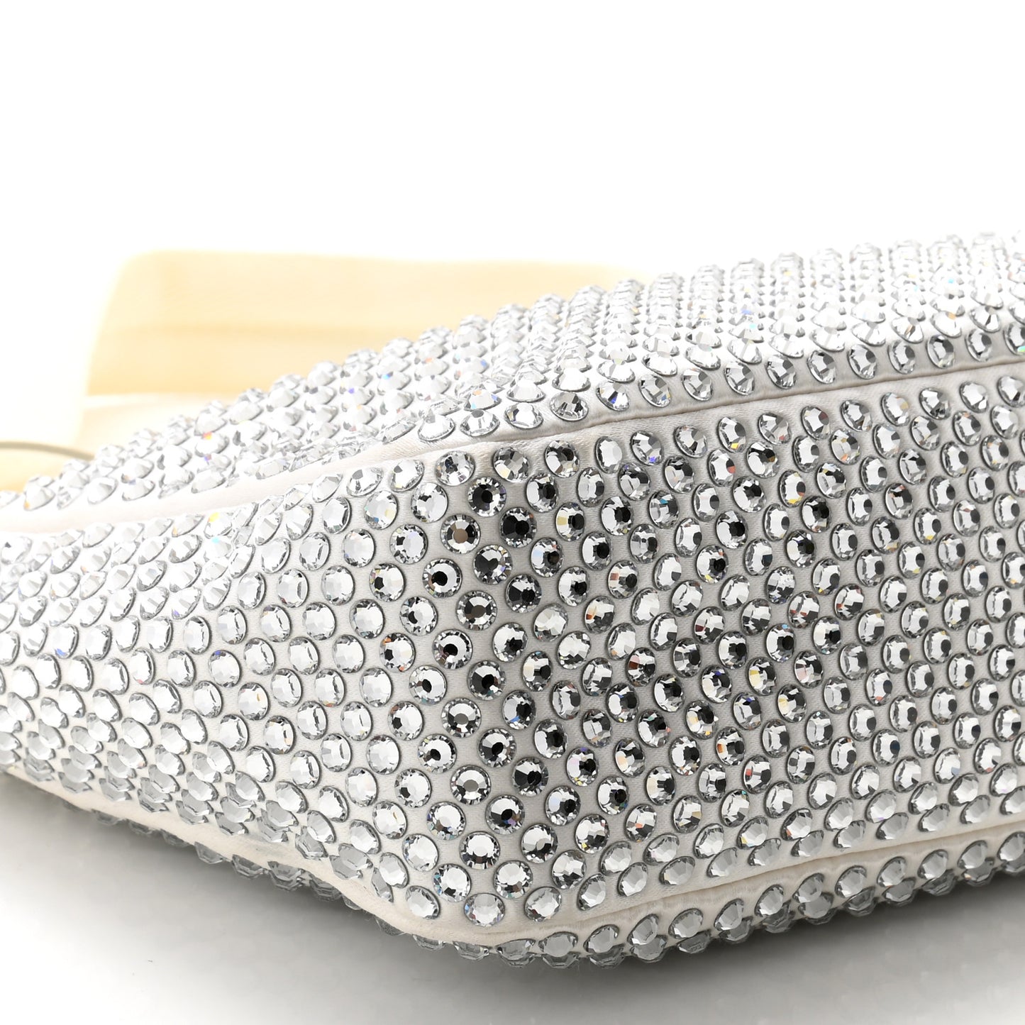 Satin Crystal Mini Re-Edition 2000 Bag White