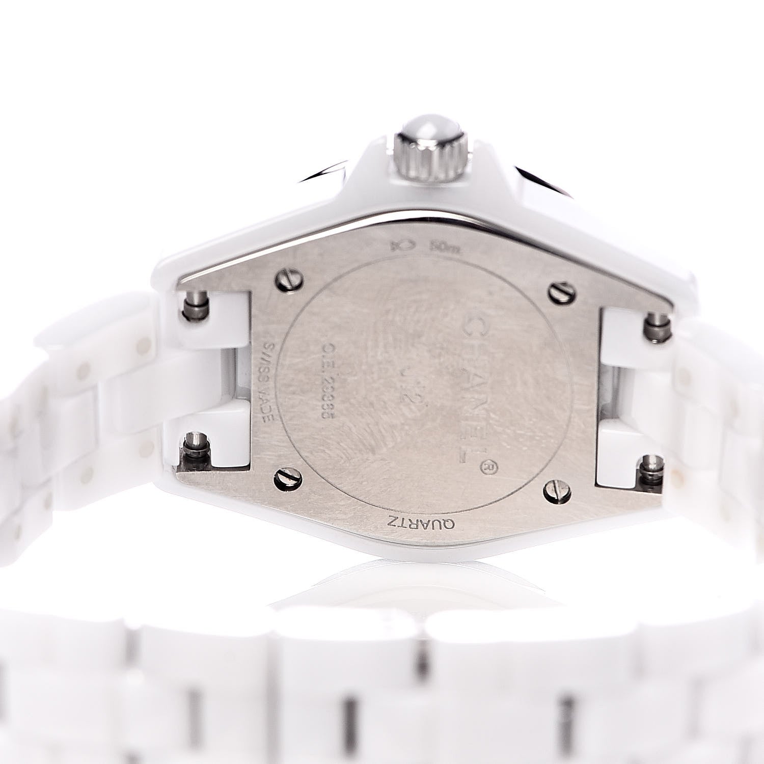 Chanel Stainless Steel Ceramic Diamond Mother of Pearl 29mm J12 Quartz Watch White 5 of 6