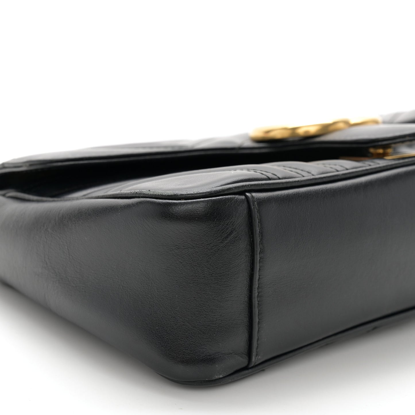 Calfskin Matelasse Small GG Marmont Shoulder Bag Black