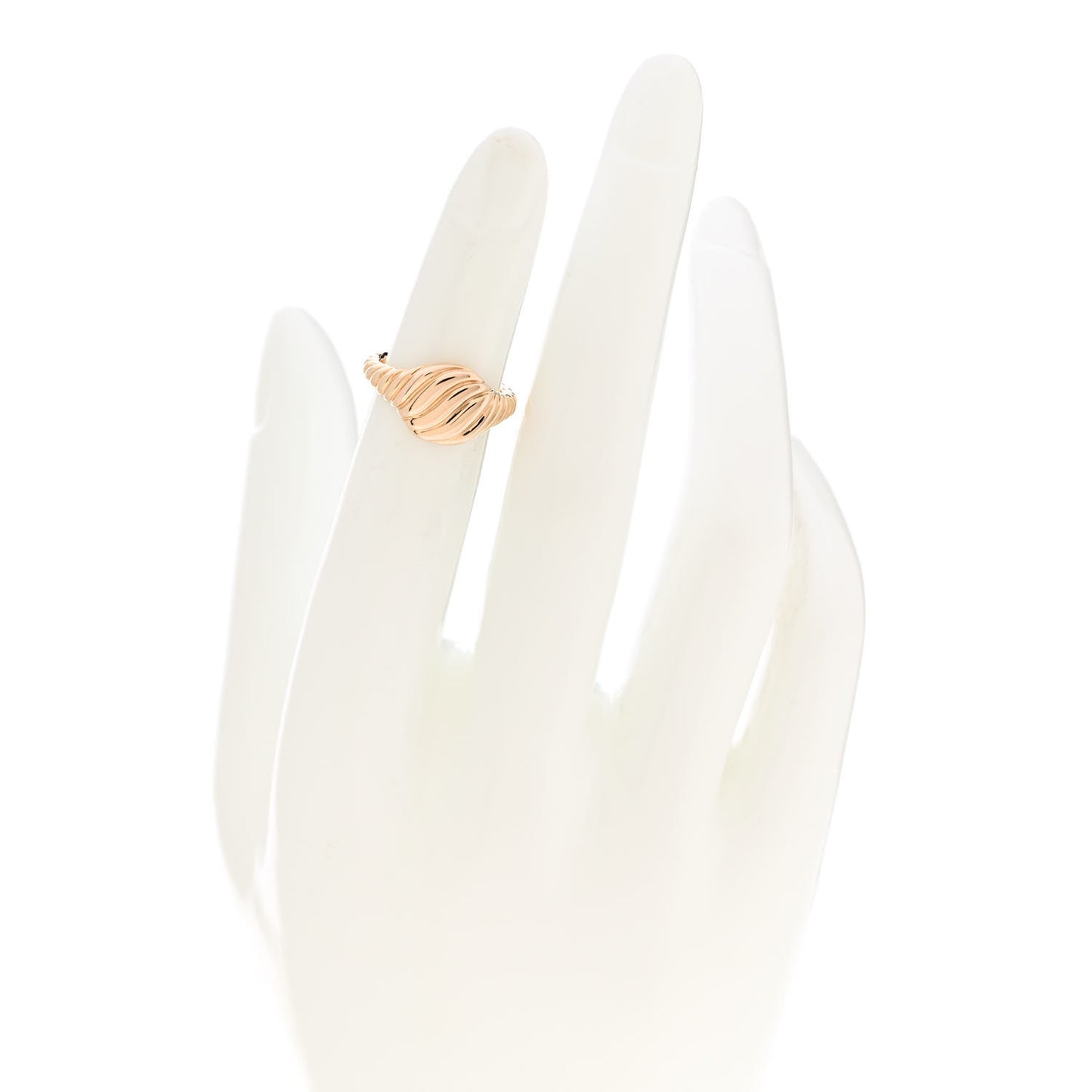 18K Rose Gold Sculpted Cable Pinky Ring 45 3.5