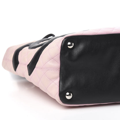 Chanel Calfskin Quilted Large Cambon Tote Pink Black 10 of 12