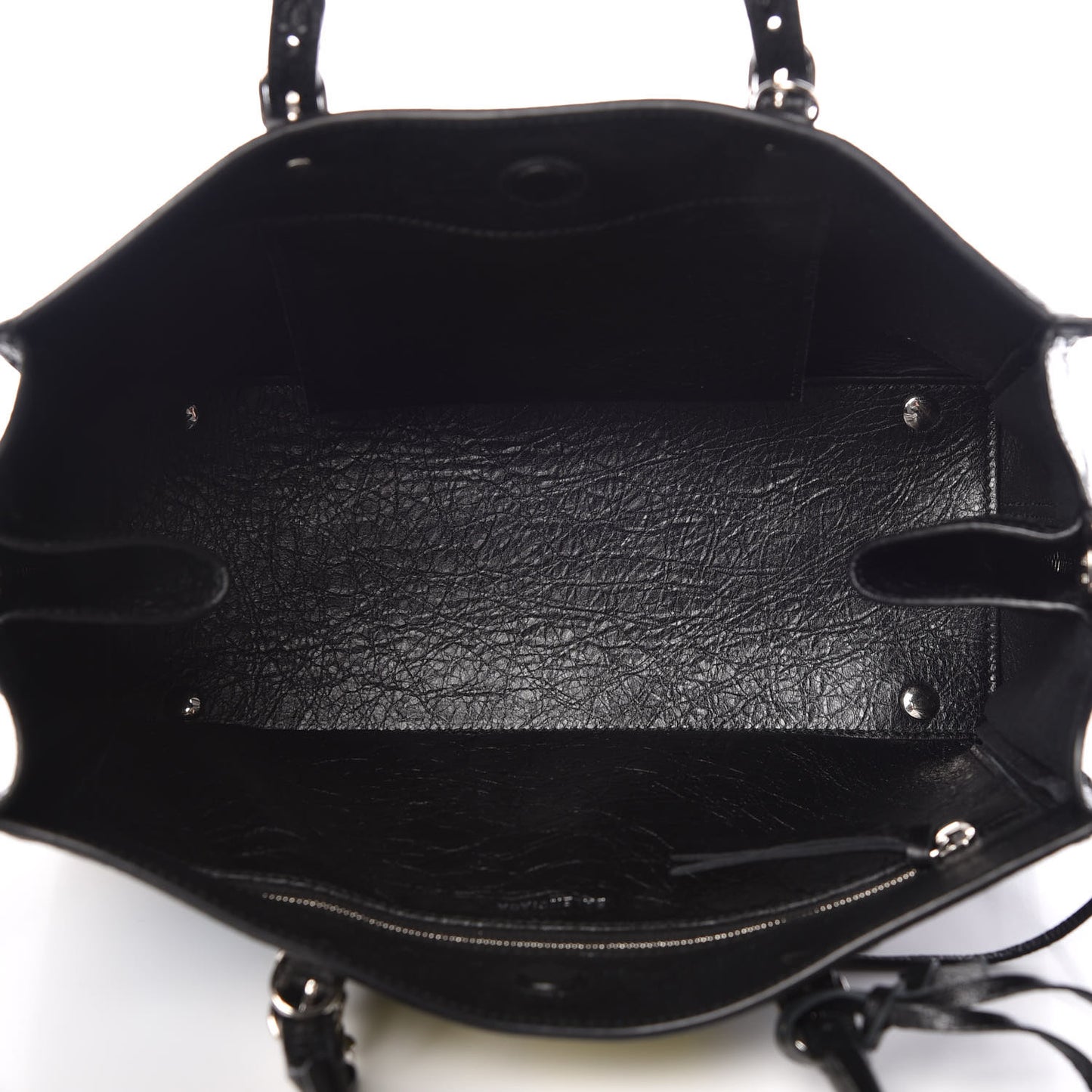 Agneau Graffiti Papier A6 Zip Around Tote Black