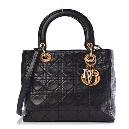 Christian Dior Lambskin Cannage Medium Lady Dior Black 1 of 20