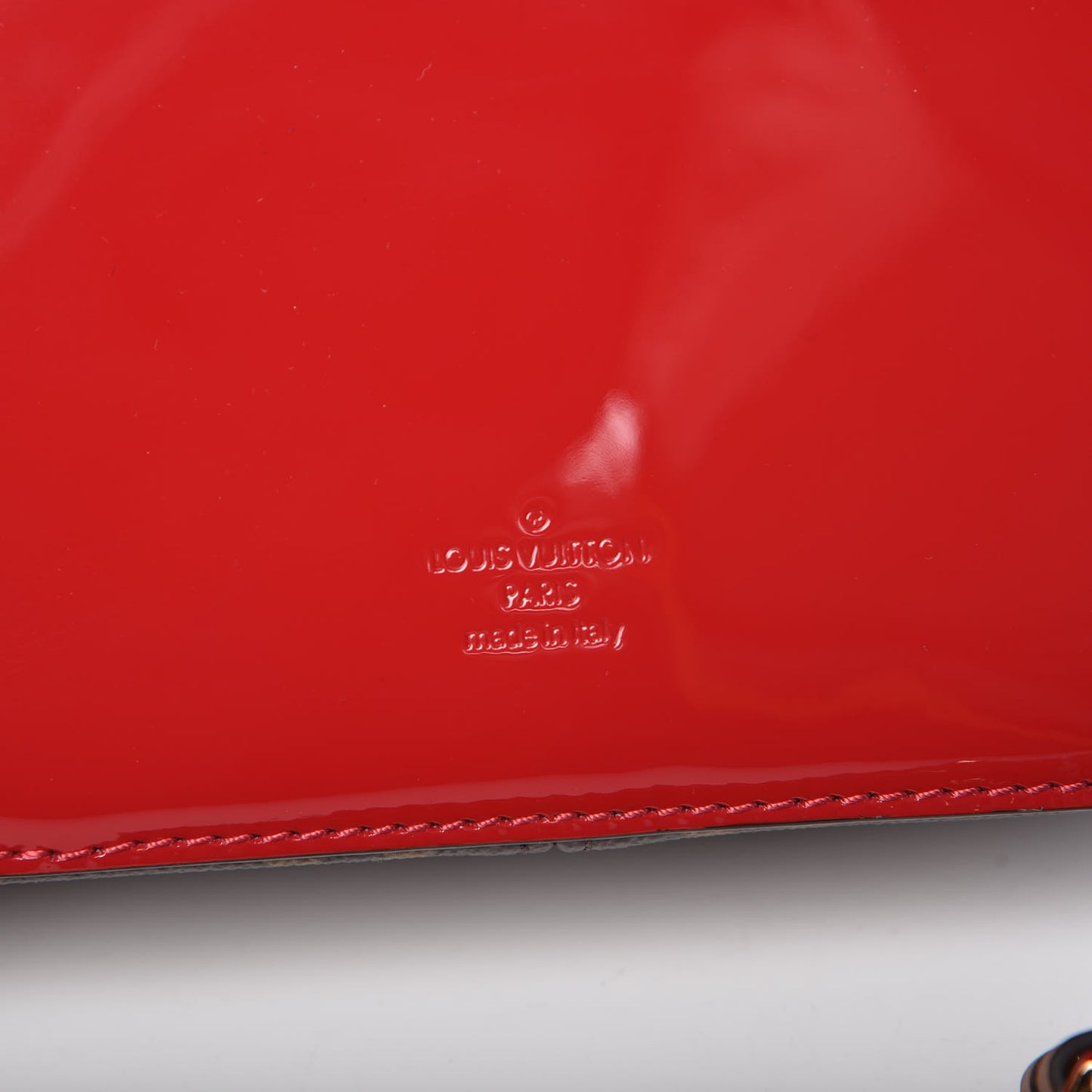 Patent Calfskin Monogram Cherrywood BB Scarlet