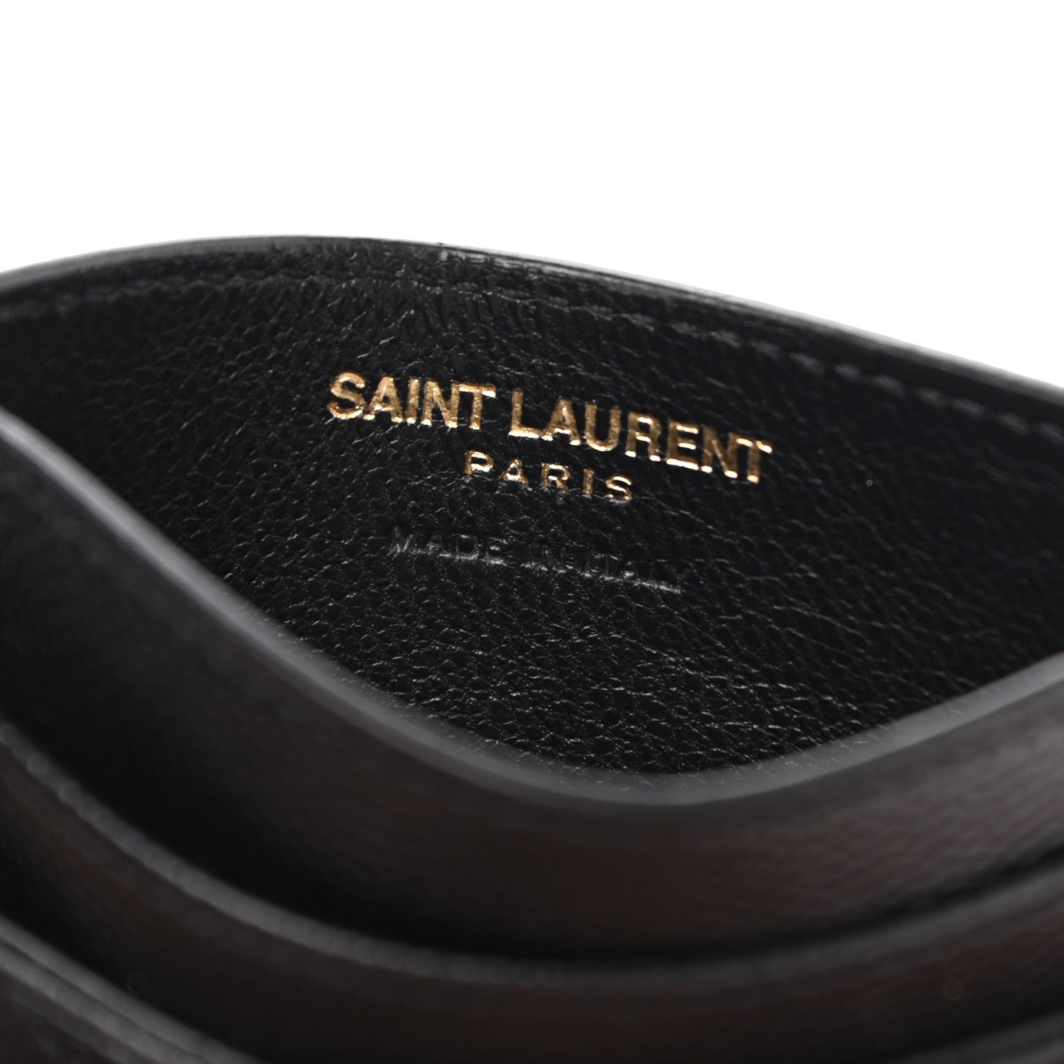 Saint Laurent Grain De Poudre Matelasse Chevron Monogram Credit Card Case Black 6 of 8