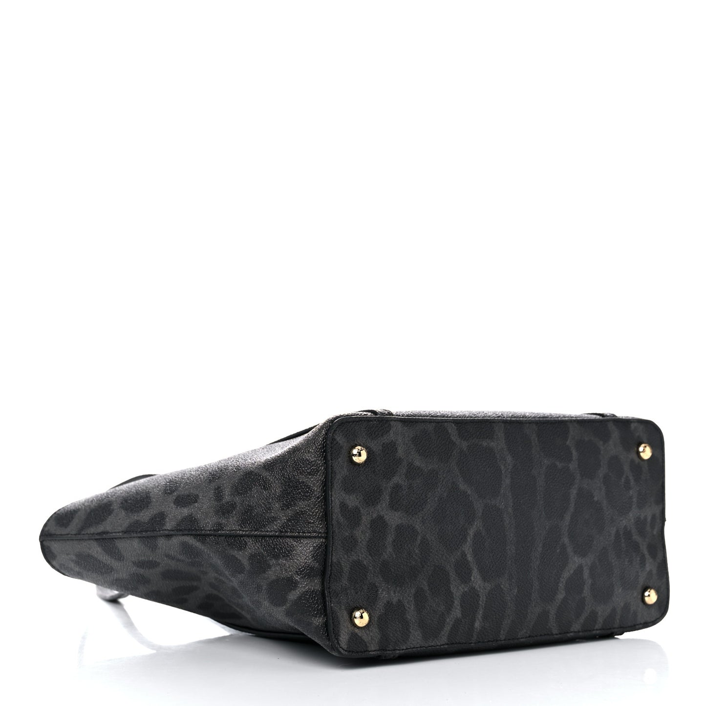 Coated Canvas Leopard Print Miss Escape Tote Grey