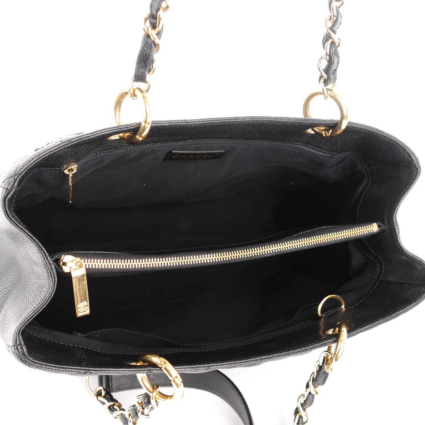 Caviar Quilted Grand Shopping Tote GST Black