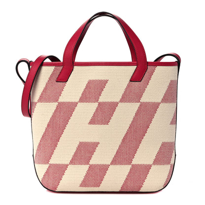 Hermes Swift Toile H Cabas H En Biais 27 Ecru Framboise 1 of 10