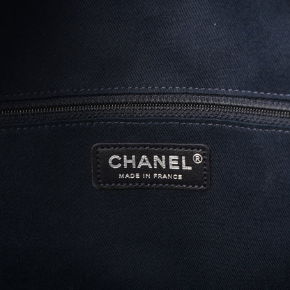 Chanel Glazed Calfskin Quilted Travel Flap Tote Blue 6 of 9