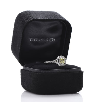 Tiffany Platinum 18K Yellow Gold Fancy Yellow Diamond .53ct Soleste Engagement Ring 50 5.5 7 of 7