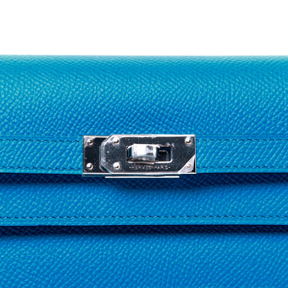 Hermes Epsom Verso Kelly Wallet To Go Bleu Frida Rouge H 9 of 10