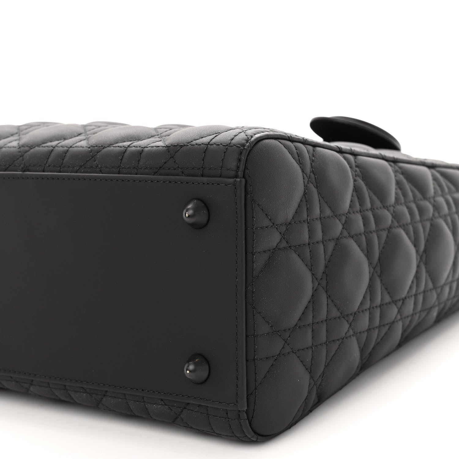 Christian Dior Ultra Matte Calfskin Cannage Large Lady Dior Black 9 of 10
