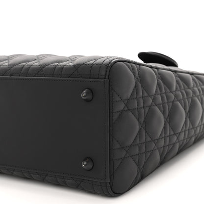 Christian Dior Ultra Matte Calfskin Cannage Large Lady Dior Black 9 of 10