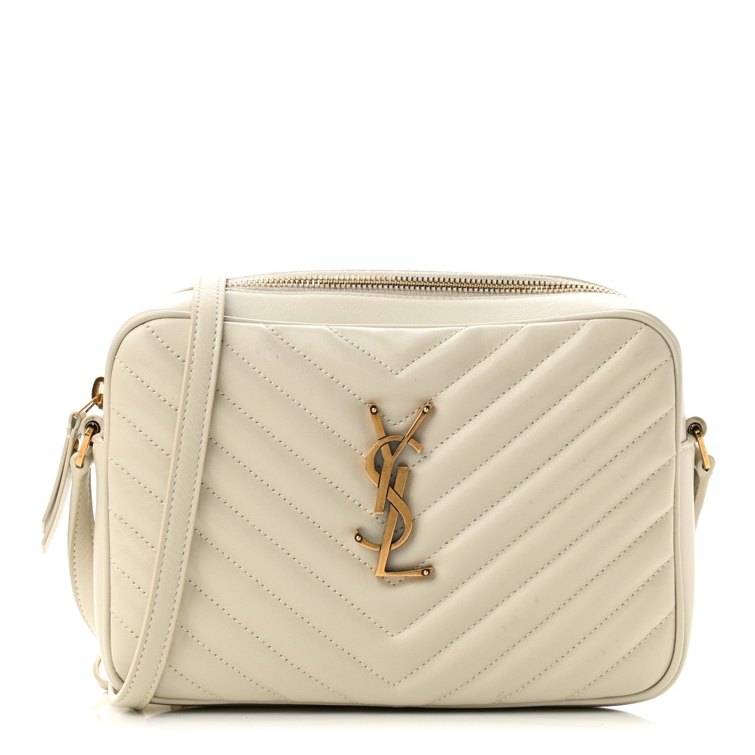 Saint Laurent Calfskin Matelasse Monogram Lou Camera Bag Crema Soft 3 of 13