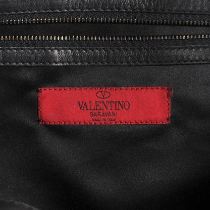 Valentino Garavani Nappa Leather Ruffled Hobo Black 7 of 9