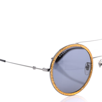 Gucci Round Frame Glitter Sunglasses GG0061S Yellow 7 of 7