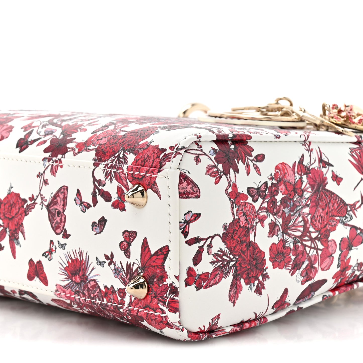 Calfskin Le Coeur Des Papillons Small My ABCDior Lady Dior White Multicolor