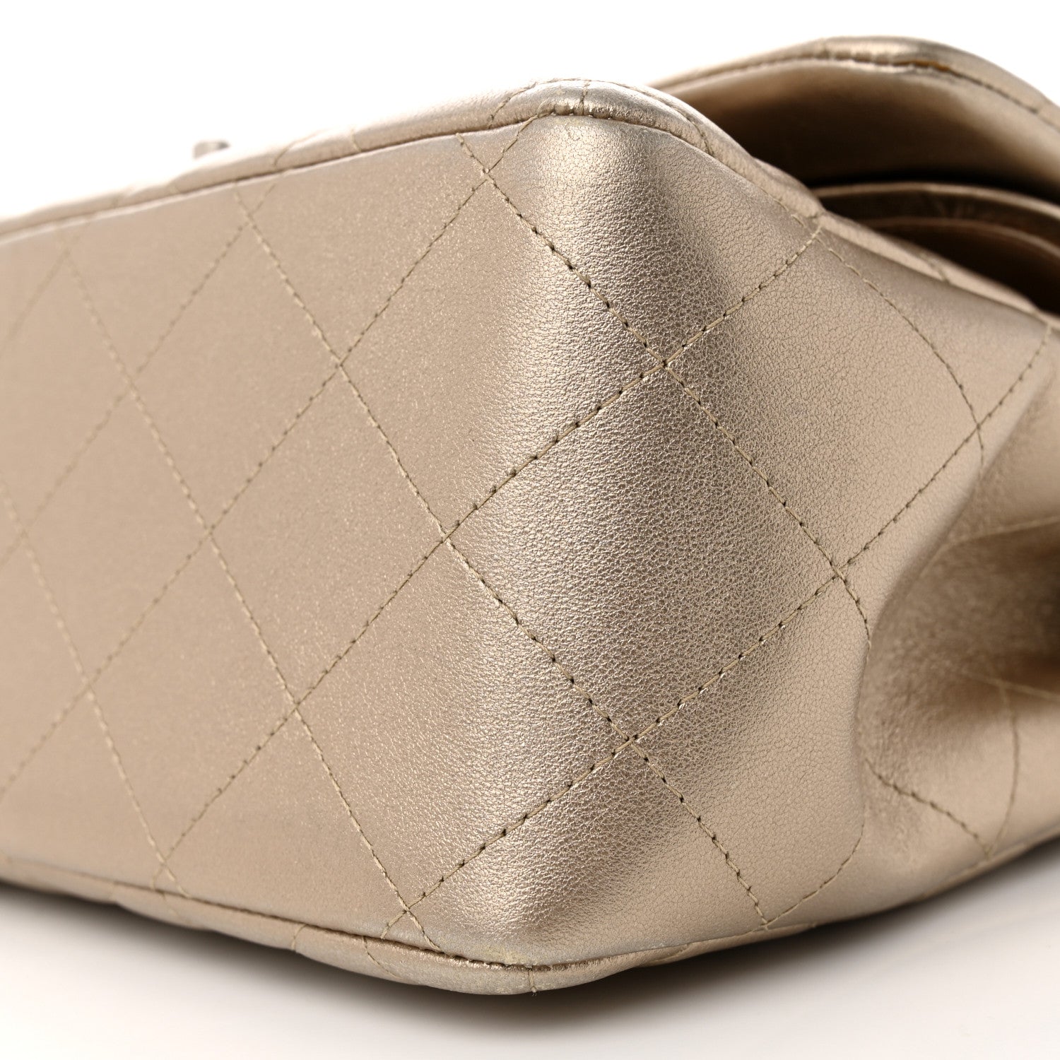 Chanel Metallic Lambskin Quilted Jumbo Double Flap Gold 10 of 15