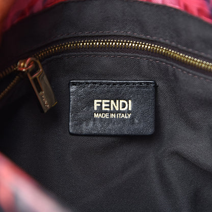 Fendi Zucchino Vitello Floral Forever Mama Baguette Black Multicolor 6 of 10