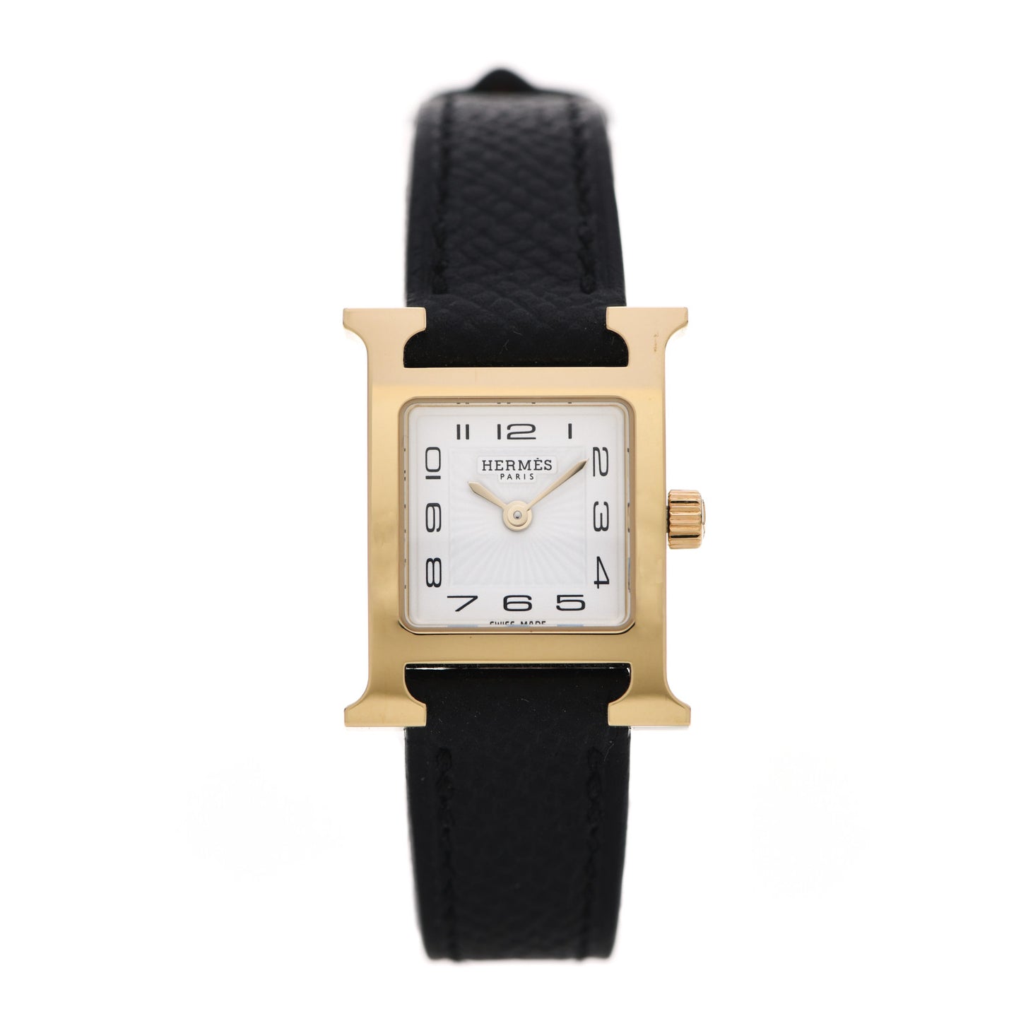 Stainless Steel Epsom 17.2mm Heure H Hour Quartz Watch Noir