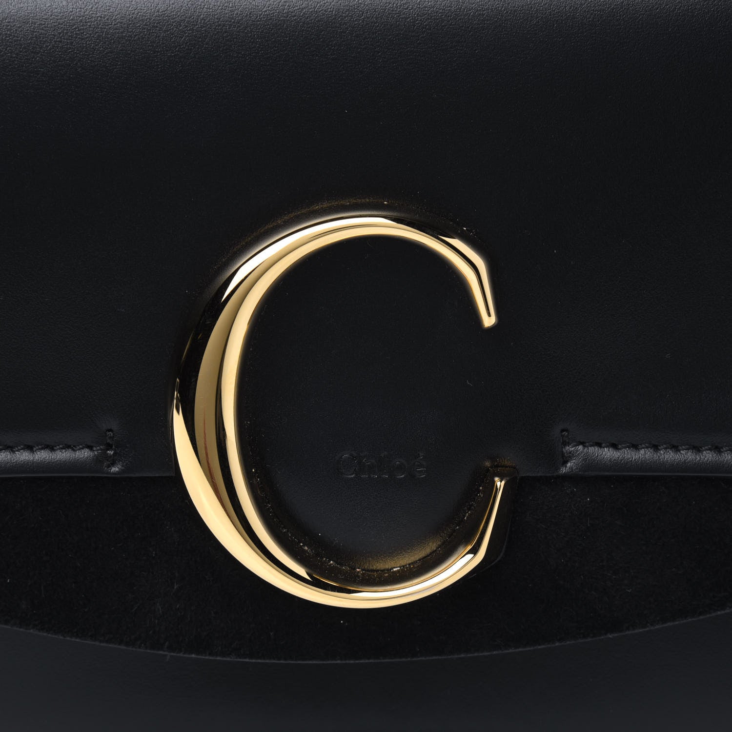 Chloe Calfskin Suede C Clutch With Chain Black 5 of 5
