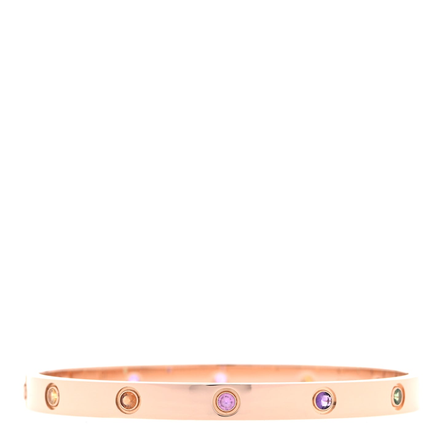 18K Pink Gold Sapphire Garnet Amethyst LOVE Bracelet 19
