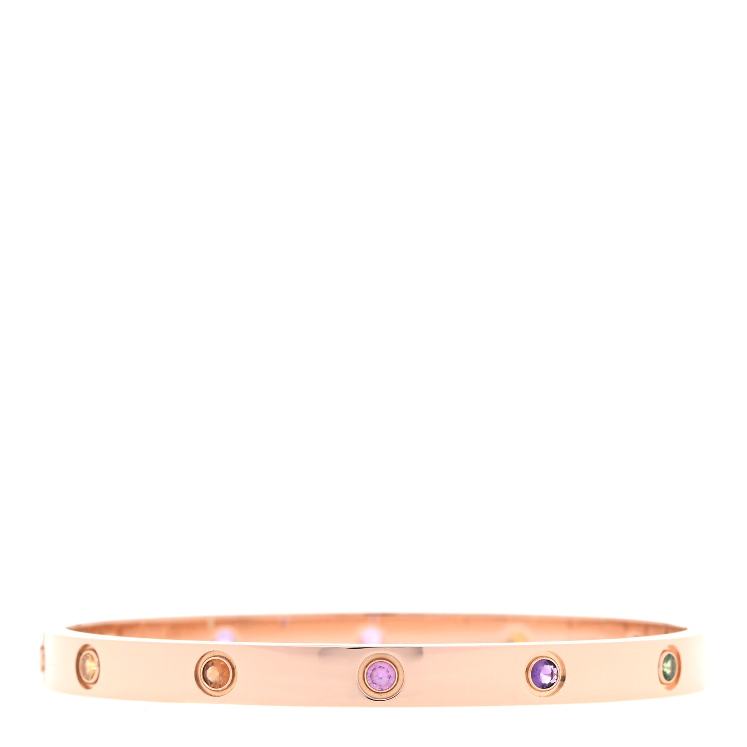 Cartier 18K Pink Gold Sapphire Garnet Amethyst LOVE Bracelet 19 3 of 6