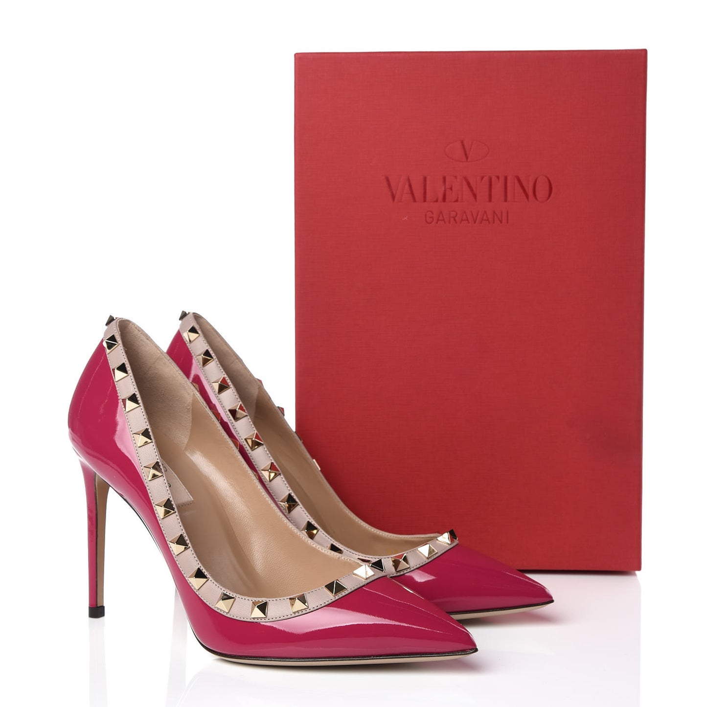 Patent Rockstud 100mm Pumps 37.5 Deep Cyclamin Poudre