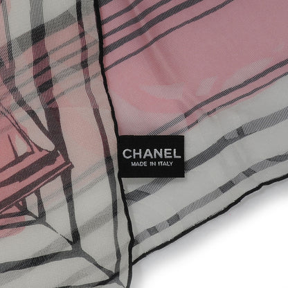 Chanel Silk Rayon CC Logo Stole Pink 4 of 5