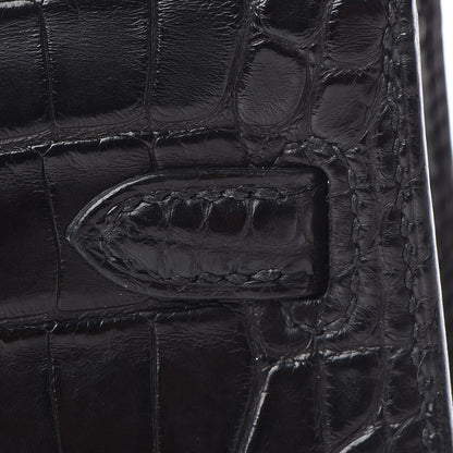 Hermes Matte Alligator Mini Kelly Sellier 20 Black 12 of 33