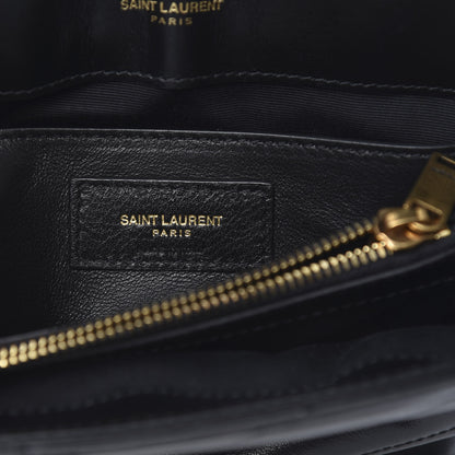 Saint Laurent Calfskin Y Quilted Monogram Small Loulou Chain Satchel Black 5 of 12