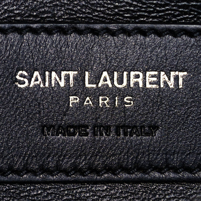 Saint Laurent Sheepskin Matelasse Chevron Monogram Large College Satchel Black 6 of 11