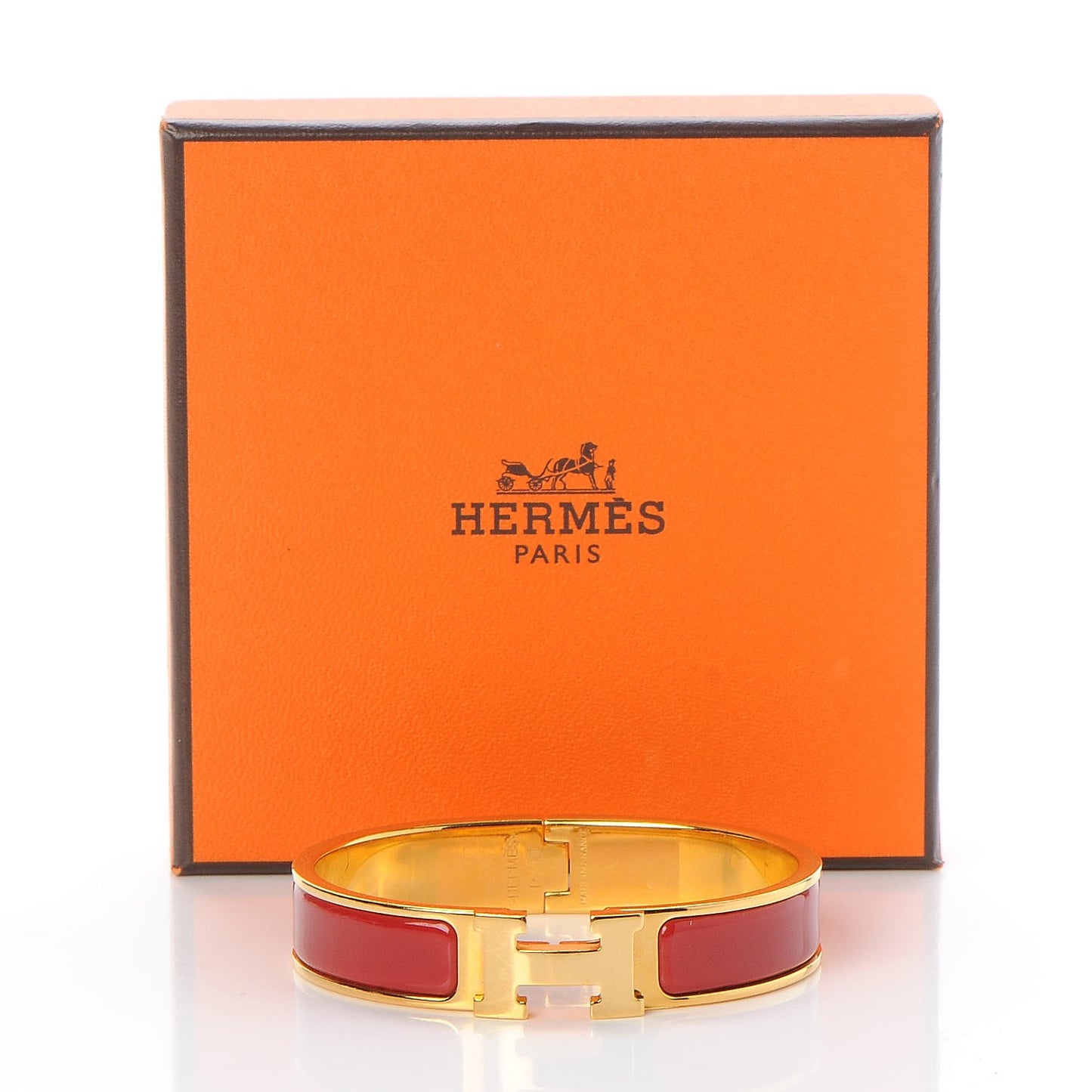 Enamel Narrow Clic Clac H Bracelet PM Red