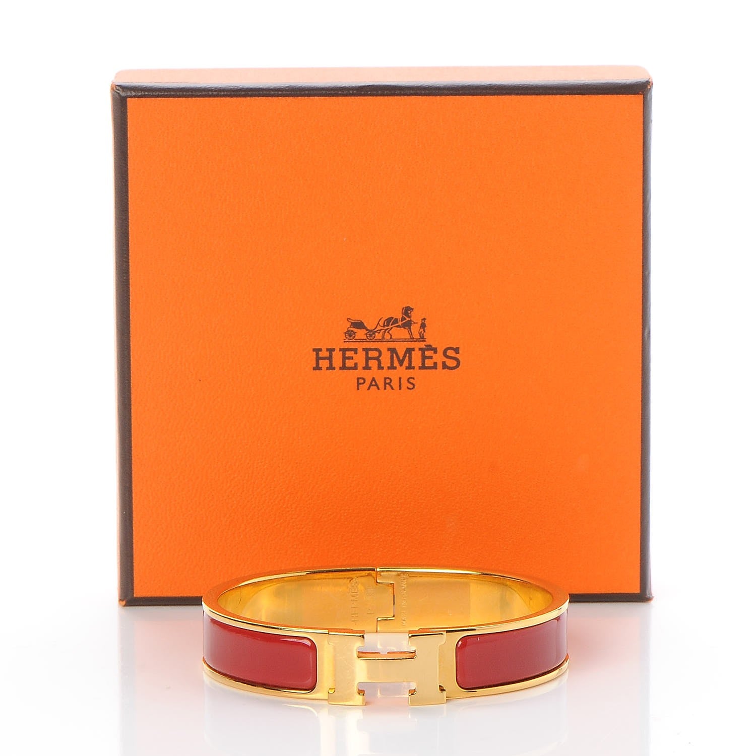 Hermes Enamel Narrow Clic Clac H Bracelet PM Red 5 of 5