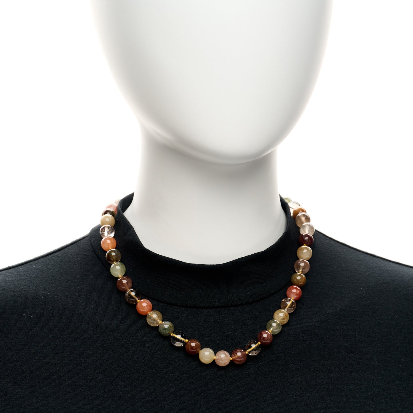 Sterling Silver Multi Gemstone 10mm Paloma Picasso Bead Necklace